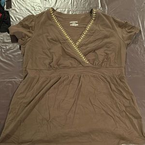 Lane Bryant Brown Shirt with Rivets